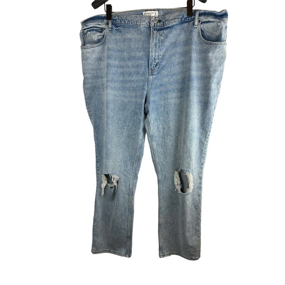 Abercrombie & Fitch Ultra High Rise 90s Straight Jean Denim Plus Size 37 24W - Picture 2 of 16